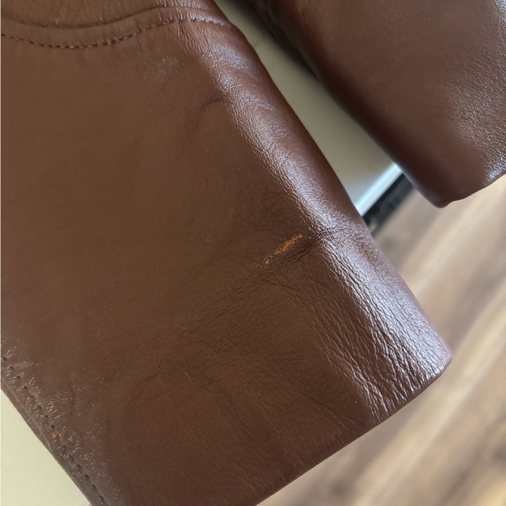 Vintage JM Brown Leather Blazer - Picture 5 of 6